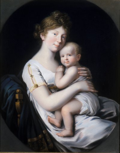 Crown Princess Luise von Preussen with Crown Prince Friedrich Wilhelm IV, 1796 by Johann Heinrich Schroder