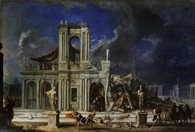 Samson smiting the Philistines by Johann Heinrich Schönfeld