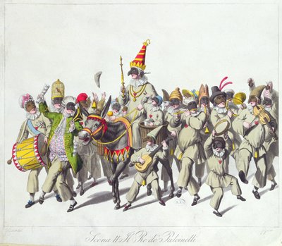 Procession of King Punch During the Roman Carnival by Johann Heinrich Stuermer