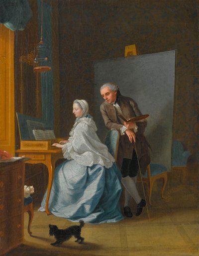 Self-portrait with His Wife Marie Sophie at the Spinet by Johann Heinrich Tischbein the Elder