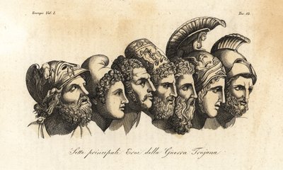 Busts of Seven Principal Heroes of the Trojan War by Johann Heinrich Wilhelm (after) Tischbein