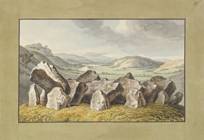 A Prehistoric Stone Circle on a Mound, an Extensive Landscape Beyond, mid-18th-early 19th cent. by Johann Heinrich Wilhelm Tischbein
