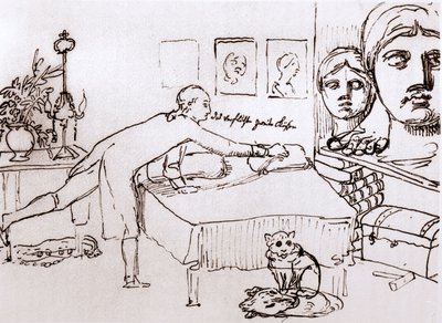 Johann Wolfgang Von Goethe in His House on Via del Corso in Rome by Johann Heinrich Wilhelm Tischbein