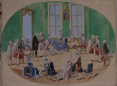 Grand Duke Pavel Petrovich and Grand Duchess Maria Fyodorovna in Vienna in 1782 by Johann Hieronymus Loeschenkohl