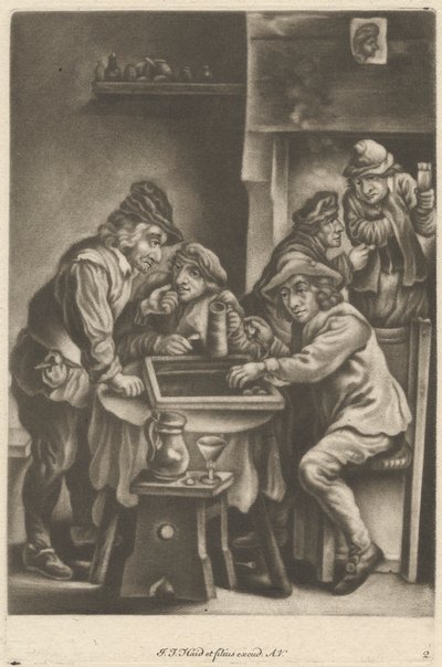 Men Playing Backgammon by Johann Jacobus Haid