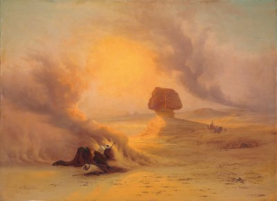 A Caravan Caught in the Sinum Wind Near Gizah by Johann Jakob Frey
