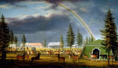 The Menagerie in the Gatchina Palace Park, 1792 by Johann Jakob Mettenleiter