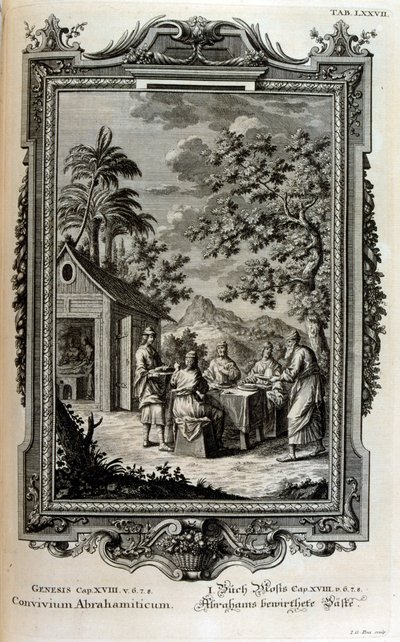 Abraham visited by angels by Johann Jakob Scheuchzer