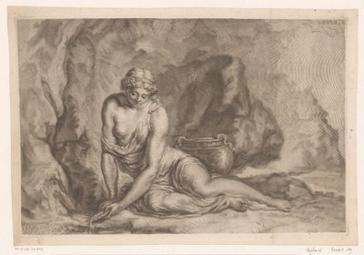 Venus Drawing Water with a Shell, Latona Drawing Water with a Shell by Johann Jakob Thurneysen (I)