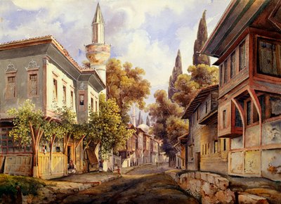 A Street in Constantinople by Johann Jakob Wolfensberger