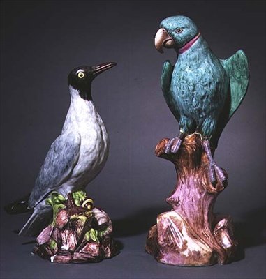 Augustus Rex Meissen Figures of a Tern and a Parakeet by Johann Joachim Kaendler