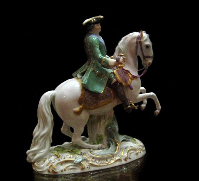 Equestrian Portrait of Empress Catherine II in the Semenovsky Life-Guards Regiment Uniform, 1770 by Johann Joachim Kaendler