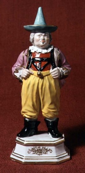 Figure of a court jester, after an engraving by Boetius, Meissen, mid 18th century by Johann Joachim Kaendler