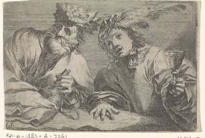 Old and Young Man at a Table by Johann Liss
