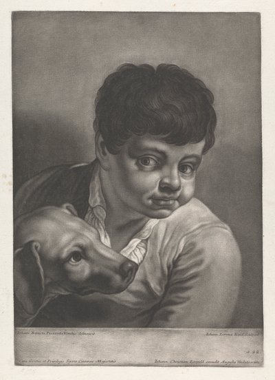 Portrait of Boy and Dog by Johann Lorenz Haid