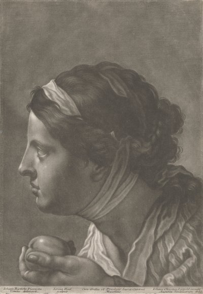 Portrait of a Woman Holding Fruit by Johann Lorenz Haid