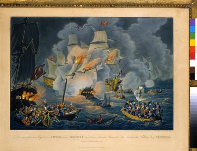 Battle of Tenedos, 27 Oct 1822 by Johann Lorenz Rugendas