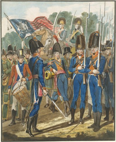 Members of the City Troop and Other Philadelphia Soldiery by Johann Ludwig (1787-1821) Krimmel