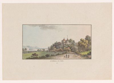 View of Chateau de Cerlier in Erlach (Views of Switzerland series) by Johann Ludwig Aberli
