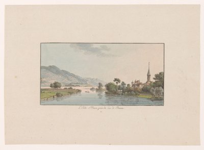 View of Isle Saint-Jean in Lake Biel by Johann Ludwig Aberli