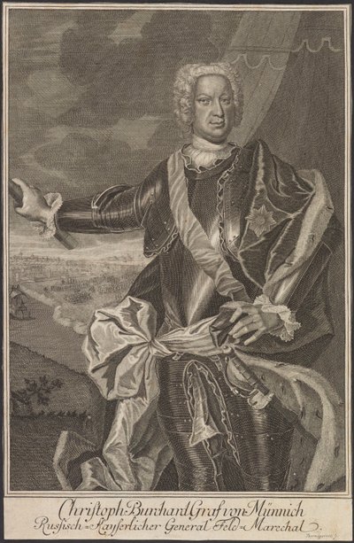 Portrait of Count Burkhard Christoph von Münnich by Johann Martin Bernigeroth
