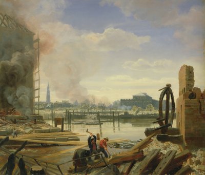 Hamburg after the Fire of 1842 by Johann Martin Gensler