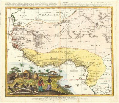 1743 map of West Africa by Johann Matthias Hase