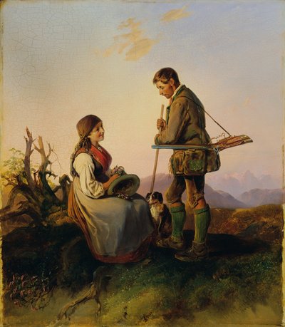 Hunter and Girl by Johann Matthias Ranftl