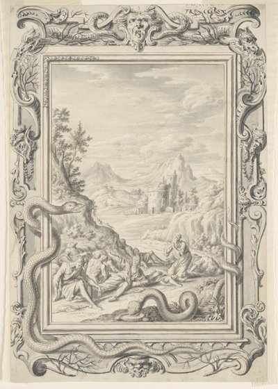 Study for Serpents Sent to Destroy the Sinners, Plate 360, Physica Sacra by Johann Melchior Füssli