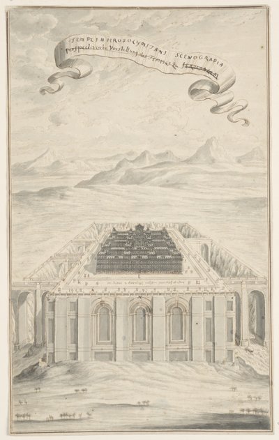 Study for The Temple in Jerusalem, Plate 424, Physica Sacra by Johann Melchior Füssli