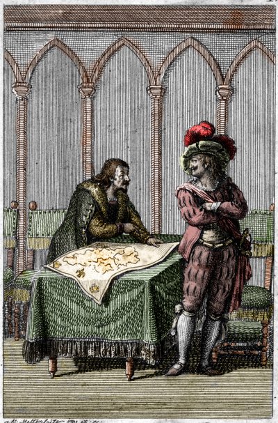 Emperor Albert I of Habsburg studying the map of France at the time of the conflict between Pope Boniface VIII and King Philip IV of France by Johann Michael Mettenleiter