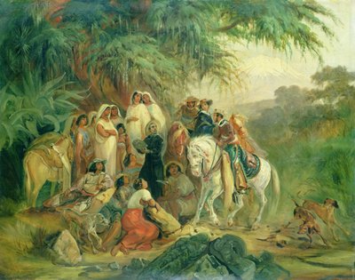 Folk Scene in Pico de Orizaba, Mexico by Johann Moritz Rugendas
