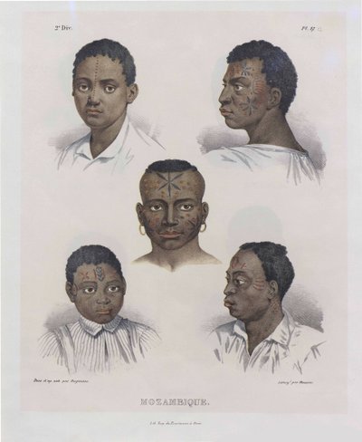 Mozambicans. From Picturesque Journey in Brazil, 1830-1835 by Johann Moritz Rugendas