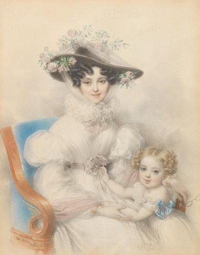 Princess Henrietta of Nassau-Weilburg with Daughter Maria by Johann Nepomuk Ender
