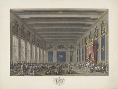 Establishment of the States-General by King William I in Brussels on September 21, 1815 (Twelve Plates of the Arrival and Inauguration of William I in Brussels and the Battles of Quatre-Bras and Waterloo in 1815) by Johann Nepomuk Gibèle (possibly)
