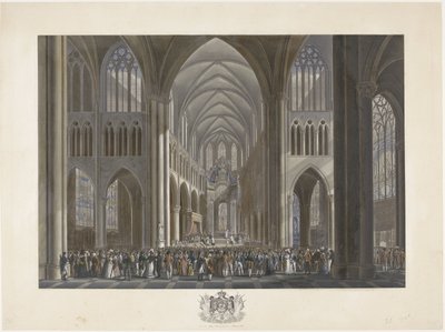 Consecration of King William I in the Saint Gudula Church in Brussels on September 21, 1815 by Johann Nepomuk Gibèle (possibly)
