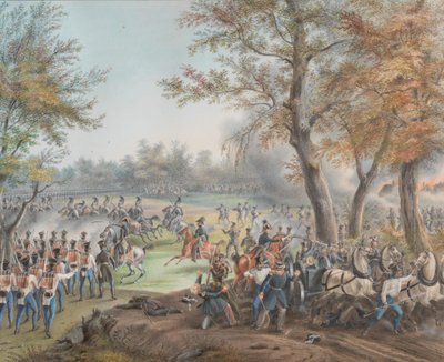 Battle at Zalesie near Biala Podlaska on October 1812, c. 1912 by Johann Nepomuk Hoechle