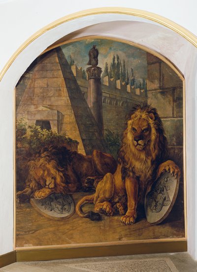 Lion with the Coat of Arms of the House of Habsburg-Lorraine by Johann Nepomuk Höchle