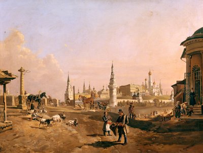 View of the Bolshoy Kamenny Bridge and the Kremlin from Zamoskvorechye, 1837 by Johann Nepomuk Rauch