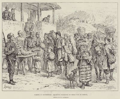 Famine in Montenegro, relieving Fugitives on their Way to Serbia by Johann Nepomuk Schonberg