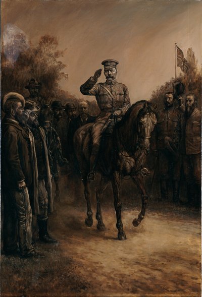 General Lord Kitchener Saluting as He Rides Past Boer Leaders, 1902 by Johann Nepomuk Schonberg