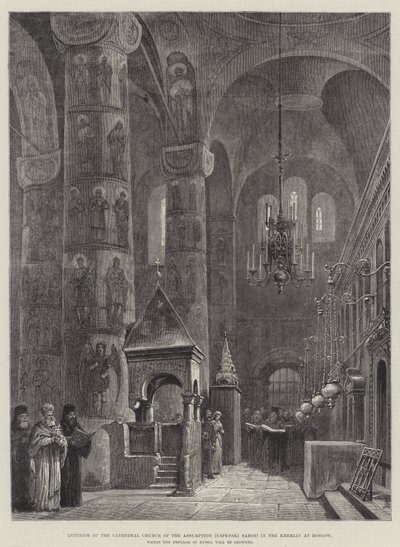 Interior of the Cathedral Church of the Assumption in the Kremlin at Moscow, Where the Emperor of Russia Will Be Crowned by Johann Nepomuk Schonberg