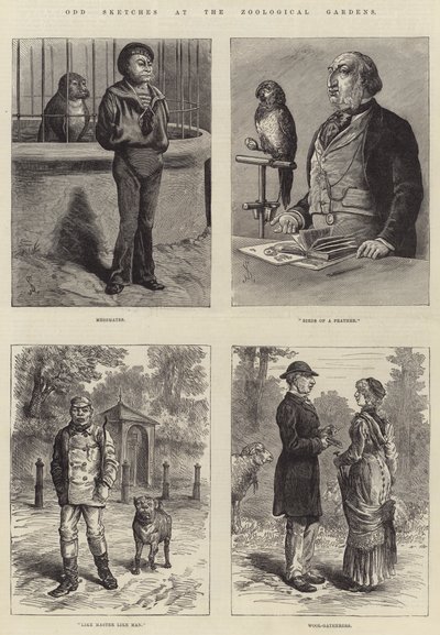 Odd Sketches at the Zoological Gardens by Johann Nepomuk Schonberg