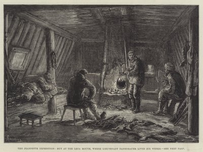The Jeannette Expedition, Hut at the Lena Mouth, Where Lieutenant Danenhauer Lived Six Weeks by Johann Nepomuk Schonberg
