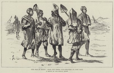 The War in Egypt, Arab and back Coal-Heavers at Port Said by Johann Nepomuk Schonberg