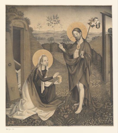 Christ and Mary Magdalene in an Enclosed Garden by Johann Nepomuk Strixner