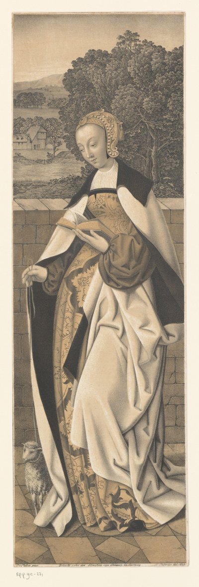 Saint Agnes with Lamb (series title) Works from the Collection of the Boisserée Brothers (series title) by Johann Nepomuk Strixner