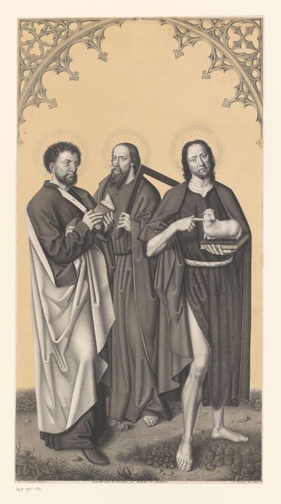 Saint Bartholomew, Thomas, and John the Baptist (series title: Works from the Collection of the Boisserée Brothers) by Johann Nepomuk Strixner