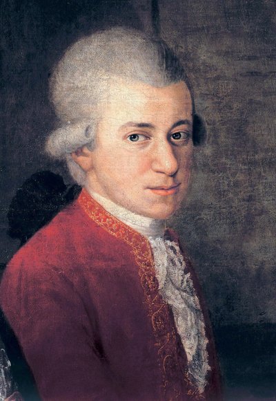Wolfgang Amadeus Mozart (Detail) by Johann Nepomuk della Croce