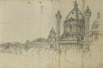 View over the Southern Suburbs of Vienna and Karlskirche by Johann Peter Krafft